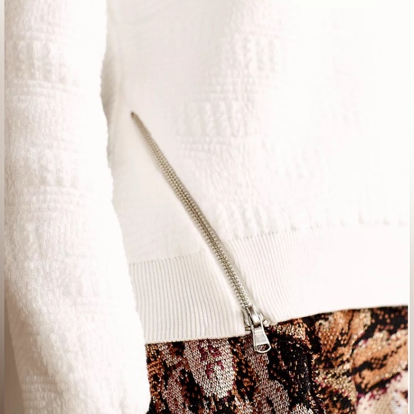 Anthropologie Moth Quiet Luxury Merle Pullover Quilted Sweater Small Cozy Chic - Picture 3 of 15